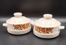 VINTAGE CAPRI SET OF BAKE, SERVE N STORE INDIVIDUAL CASSEROLE DISHES WITH LIDS