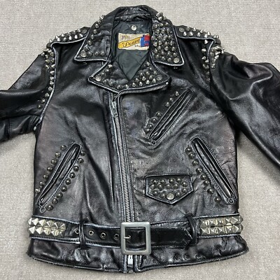 Vintage 80s Schott Perfecto 125 118 Motorcycle Leather Jacket Size