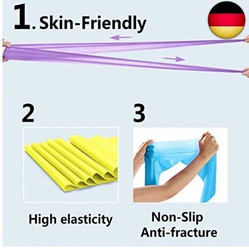 Fitnessbänder Set - Gymnastikband Widerstandsbänder Elastisch Stretching Bänder - Bild 4 von 7