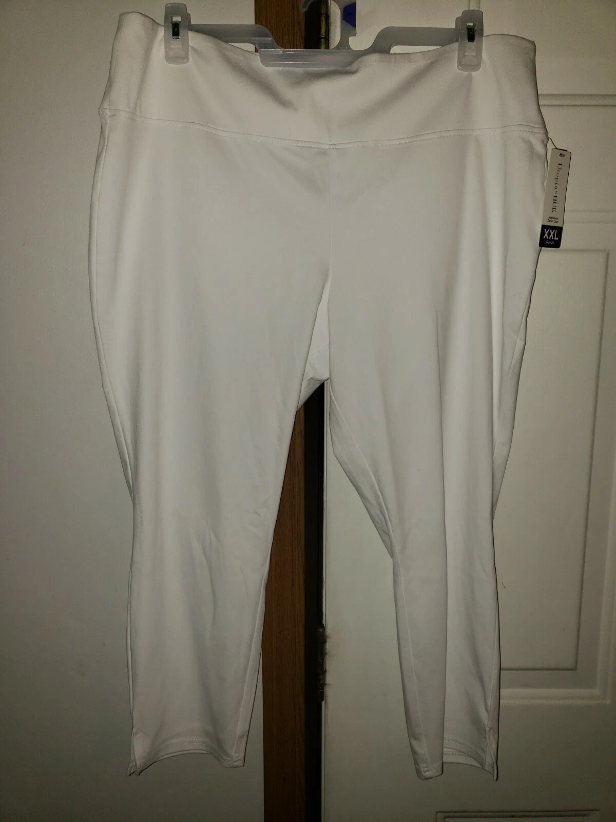 Utopia by Hue Highwasted Denim Capri Pants White XXL Is 20