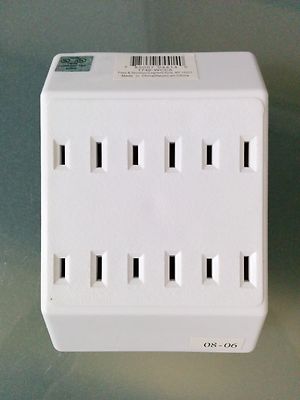 (1 pc) P&S Pass and Seymour 6 Outlet 2 Wire Tap Adapter Plug White