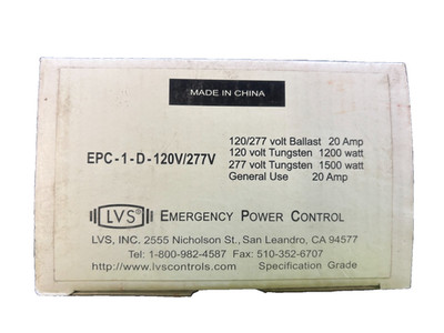 LVS Controls EPC-1-D-120V/277V Emergency Lighting Power Control Switch, 120-277V