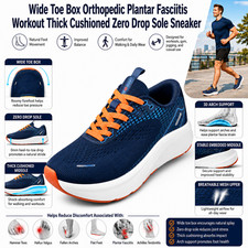 Men's Wide Toe Box Zero Drop Sneakers Arch Support Plantar Fasciitis Shoes Wide