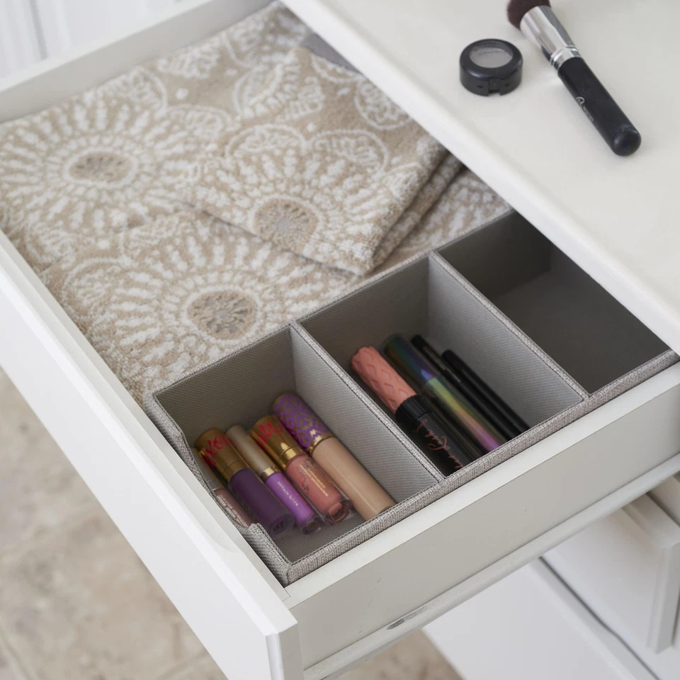 Grey 727-1 Deep 3 Section Drawer Organizer Box for Storage | 12 in x 6.13 in ... - Image 3 of 4