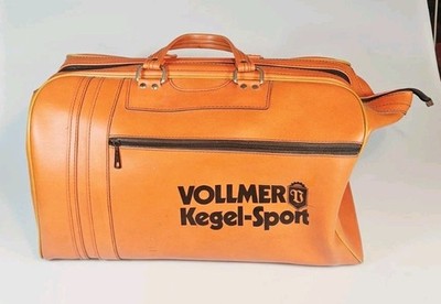Vollmer Kegel-Sport Kegeltasche Sporttasche Vintage Orange Retro 60cm 70er Retro