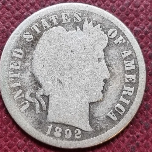 1892 S Barber Dime 10c Circulated #98137