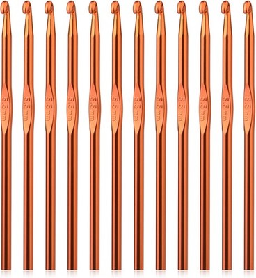 UzecPk 12PCS 5.5mm Aluminum Crochet Hooks, Size I (Size 9) 5.5 mm, orange 