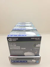 4PK Commercial Electric Ultra slim LED 4 in. Adjust Color Temp Canless Recessed