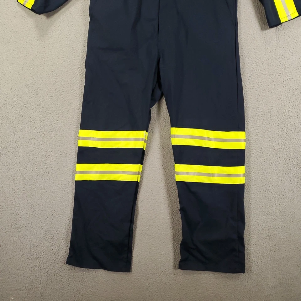 Aramark Coveralls Mens 40 R Blue Hi Vis Reflective Workwear Safety Work Uniform - Image 2 of 4
