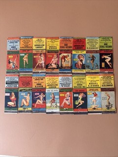 Lot of 16 Vintage Pinup Girl Matchbooks 30's 40's & 50's