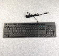 Dell KB216t Wired USB Keyboard Black Full Size Multimedia Numeric Keypad Tested