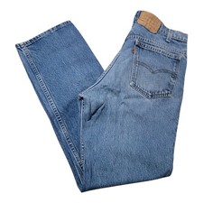 VTG 80s Levis 40509-0215 Jeans Mens 36x32 Orange Tab Blue Denim USA