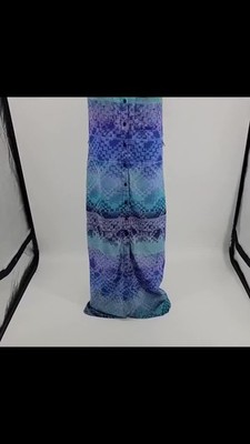 jessica simpson blue halter dress Jessica Simpson Blue Geometric Print Halter Maxi Dress Womens Size Small