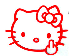 Red Hello Kitty Finger 4 Inches Vinyl Decal Sticker For Any Surface 4