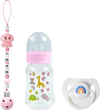 Reborn Baby Doll Accessories Set - Rainbow Magnetic Pacifiers & Removable Reusab