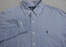 Ralph Lauren Shirt Mens L 16.5 Check Classic Fit 100 Cotton Button Down Pony