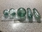 5 glass hand blown floats 1 frosted 2 rolling pin 2 round — photo 9