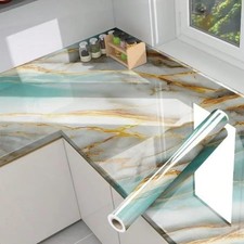 Self Adhesive Kitchens Worktop Covering Vinyl Wrap Cupboard Door Marble Sticker
