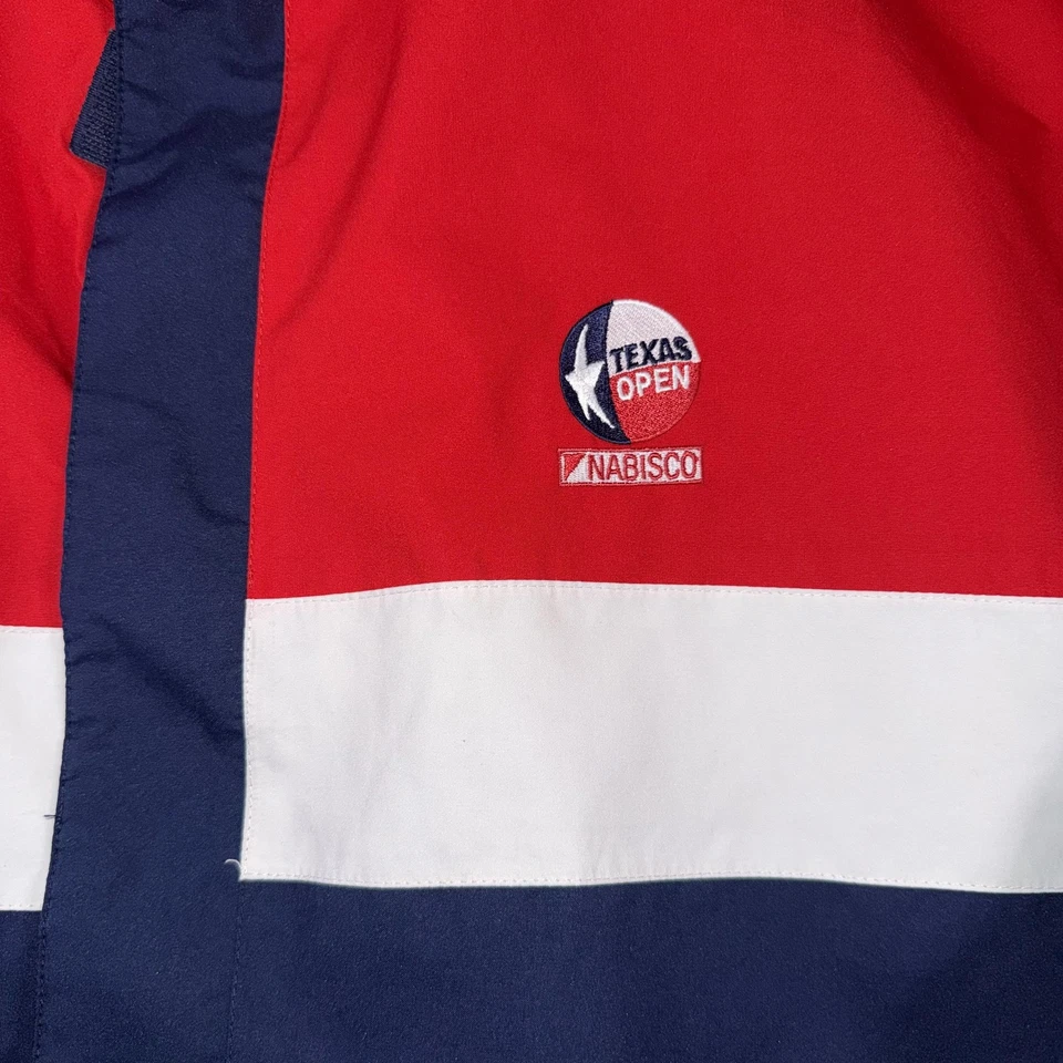 Chaqueta cortavientos de golf vintage Texas Open para hombre XL roja blanca azul Gore-Tex años 90 Foto 2 de 4