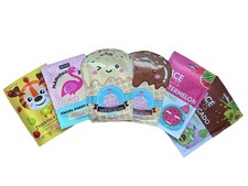 6 Ladies Women’s Girls Kids Children’s Fruit Scented Printed Face Sheet Mask Set