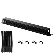 19 Inch 1U Cable Management Horizontal Cable Rack Mount Manager with mounting...