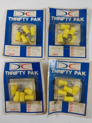 DC Thrifty Pak Wire Connectors 12-10 AWG #10 Stud Yellow (Lot of 4) NOS