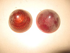 2 Antique Red Tail Light Lens 1 Has A Small Chip On The Back Side