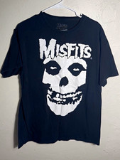 Misfits black skull graphic logo tee size large