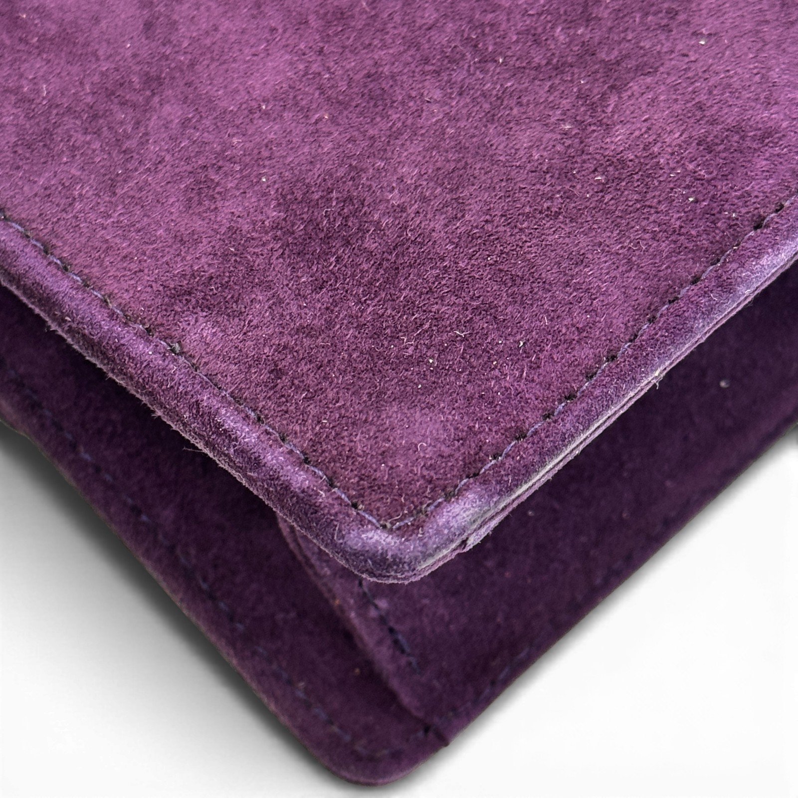 Auth CHANEL Coco Suede Purple Mini Chain Shoulder Bag JQ921 thumbnail 9