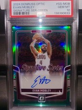 🔥2024 Donruss Optic Signature Series Evan Mobley #40 Green /49 PSA10 DPOY pop1