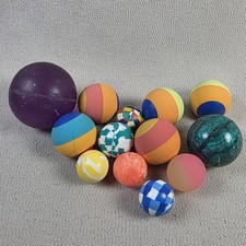 Lot of 13 Bouncy Balls Rubber Super Ball Style Mixed Colors Used