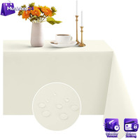 Tischdecke Beige 100X140 Cm Abwaschbar Wasserabweisend FüR Garten & Party