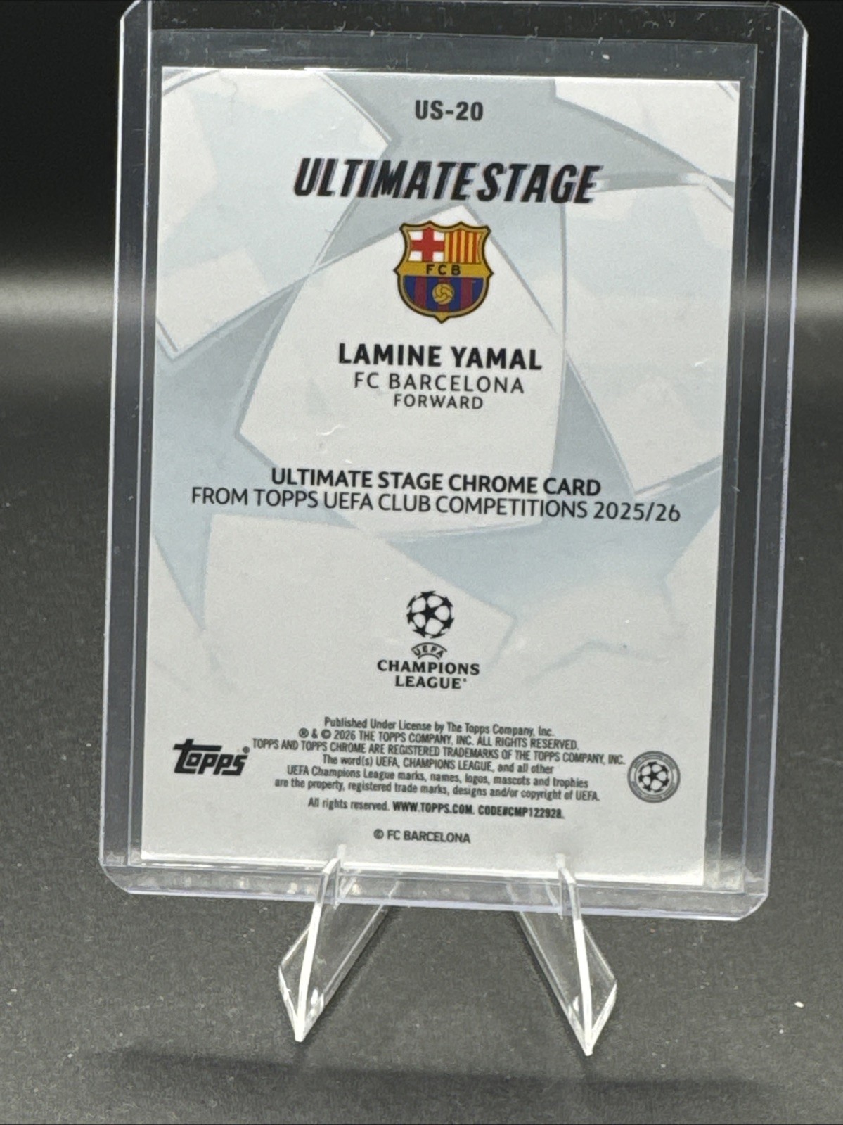 2025-26 Topps Uefa Club Competitions - Ultimate Stage Chrome Lamine Yamal #US-20 view 4
