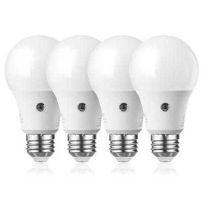 DEWENWILS 4-Pack Dusk to Dawn Light Bulb A19 Outdoor Sensor Auto On/Off 800LM