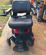 Pride Powerchair Electric Wheelchair, Black/Red, Padded Armrests, Seat Belt