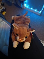 Beanie Babies Baby Ty Pounce The Cat 2 Tone Browns 1997 Retired Collectible