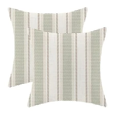 Sage Green Brown Pillow Covers 18 x 18" x 18" (Pack of 2) Boho Sage Green Brown
