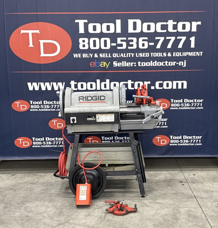 Ridgid 1224 1/2”-4” Pipe Threader on Stand 2 Die Heads 711 714 GREAT SHAPE #2