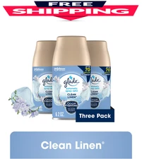 Glade Automatic Spray Refill, Air Freshener, Clean Linen, 3 Refills, 3 x 6.2 oz