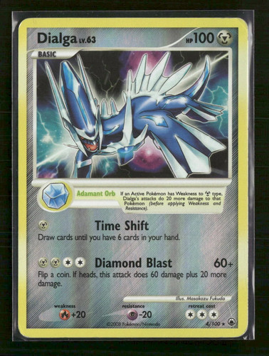 Pokemon Dialga 4/100 Reverse Holo Majestic Dawn MP TCG