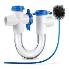 Sarini 3/4 Inch Standard Condensate Trap with Cleaning Brush – PVC U Trap for...