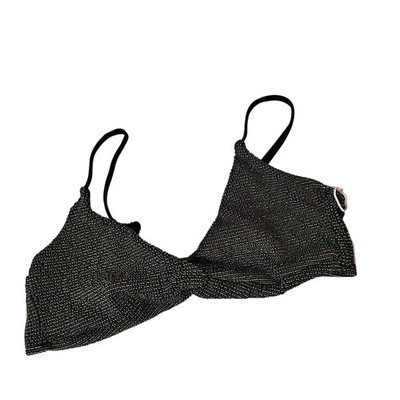 Good American Always Fits Sculpt Twist Bikini Top Swim Top Black Gold Plus 2x
