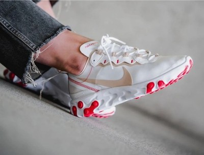RARE  Sz 9.5 - Nike React Element 55 Desert Ore White BQ2728-101 Shoes Women's