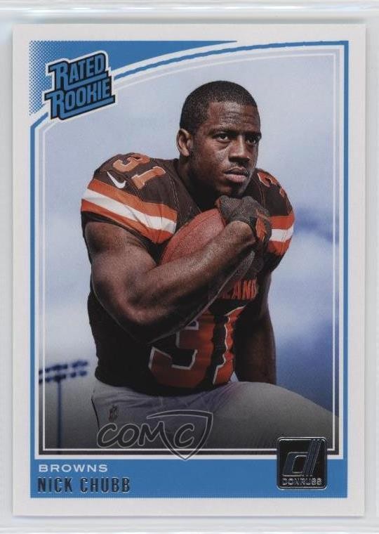 2018 Panini Donruss Rated Rookie Nick Chubb #308 Rookie RC 09x3