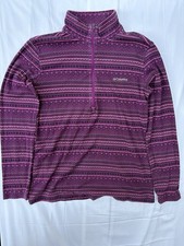 Columbia Women  s Nordic 1/4 Zip Nordic print M Pink/purple