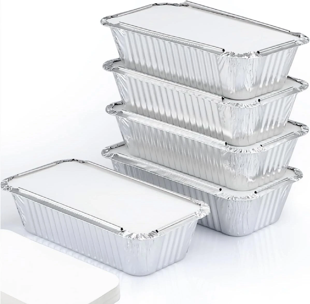 (55 Pack Aluminum Loaf Pans with Lids 1.5 LB Disposable Bread Tins for Baking