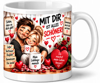 180261 - Motivtasse: Mit Dir Ist Alles SchöNer - Geschenk, Kaffeetasse