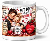180261 - Motivtasse: Mit Dir Ist Alles SchöNer - Geschenk, Kaffeetasse