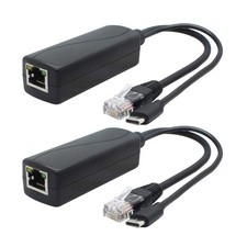 2 PCS 5V PoE Splitter USB Type C 48V To 5V 2.4A IEEE 802.3af 10/100Mbps