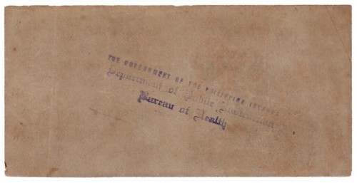 Philippines 1 Peso S245 Culion Leper Colony Banknote 1942 Rare 1st $540 Catalog - Picture 3 of 5
